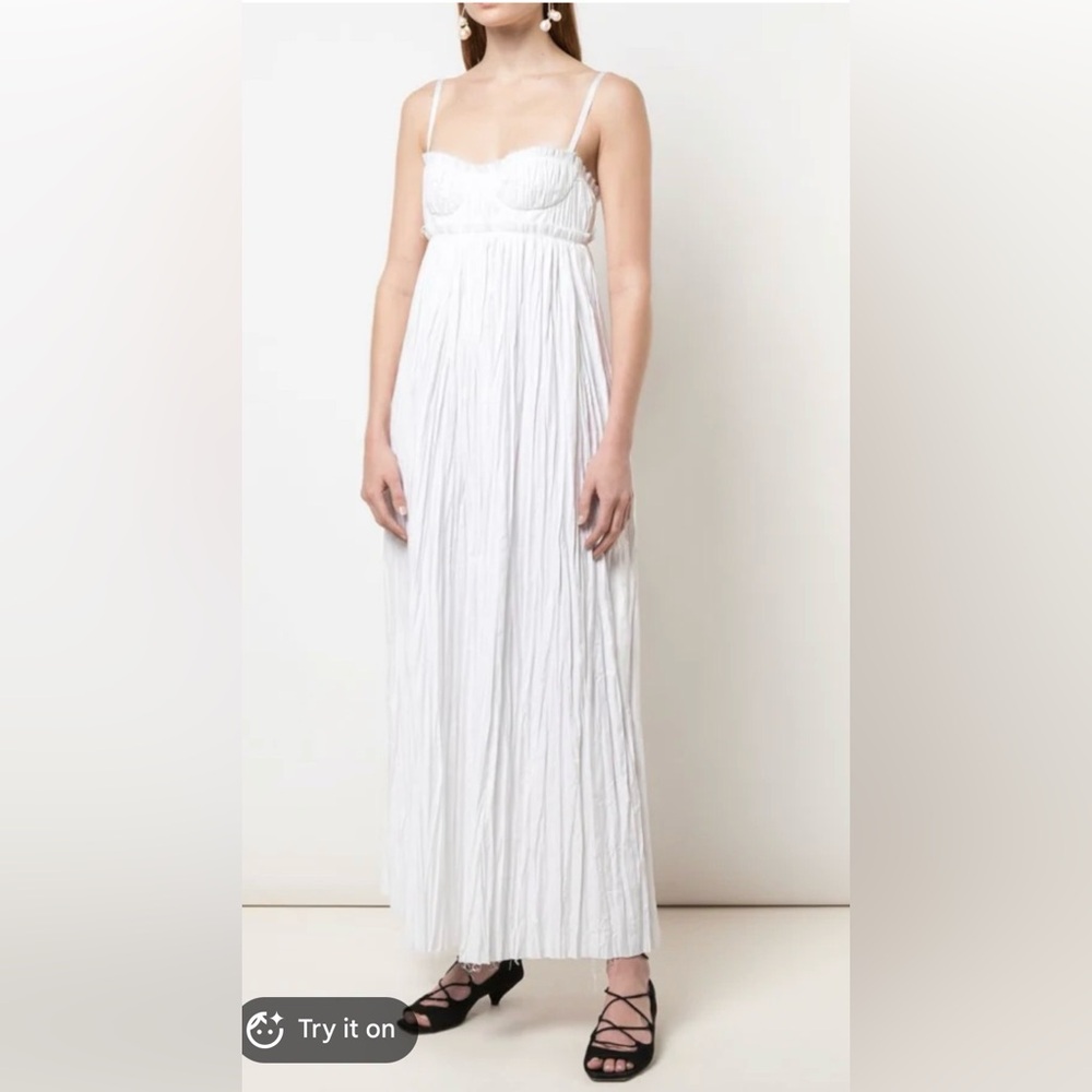 Khaite White Pleated Dress